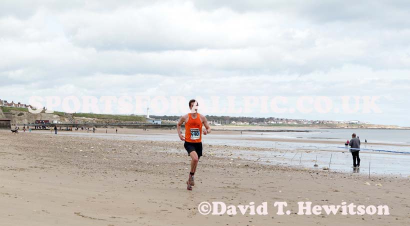 Dan Jenkin (Durham City) leads the Pier to Pier Race, South Shields to Roker, Sunderland.